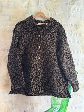 90s Eric London Leopard Print Jacket - Brown/Black